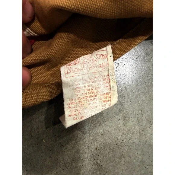 Vintage Carhartt Double Knee Insulated 38x32 Duck Canvas Overalls Distressed - Picture 13 of 13